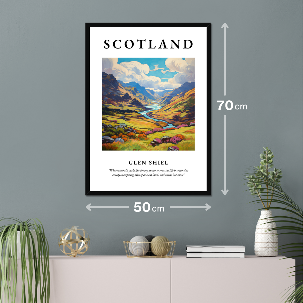 Poster of Glen Shiel hanging on a wall