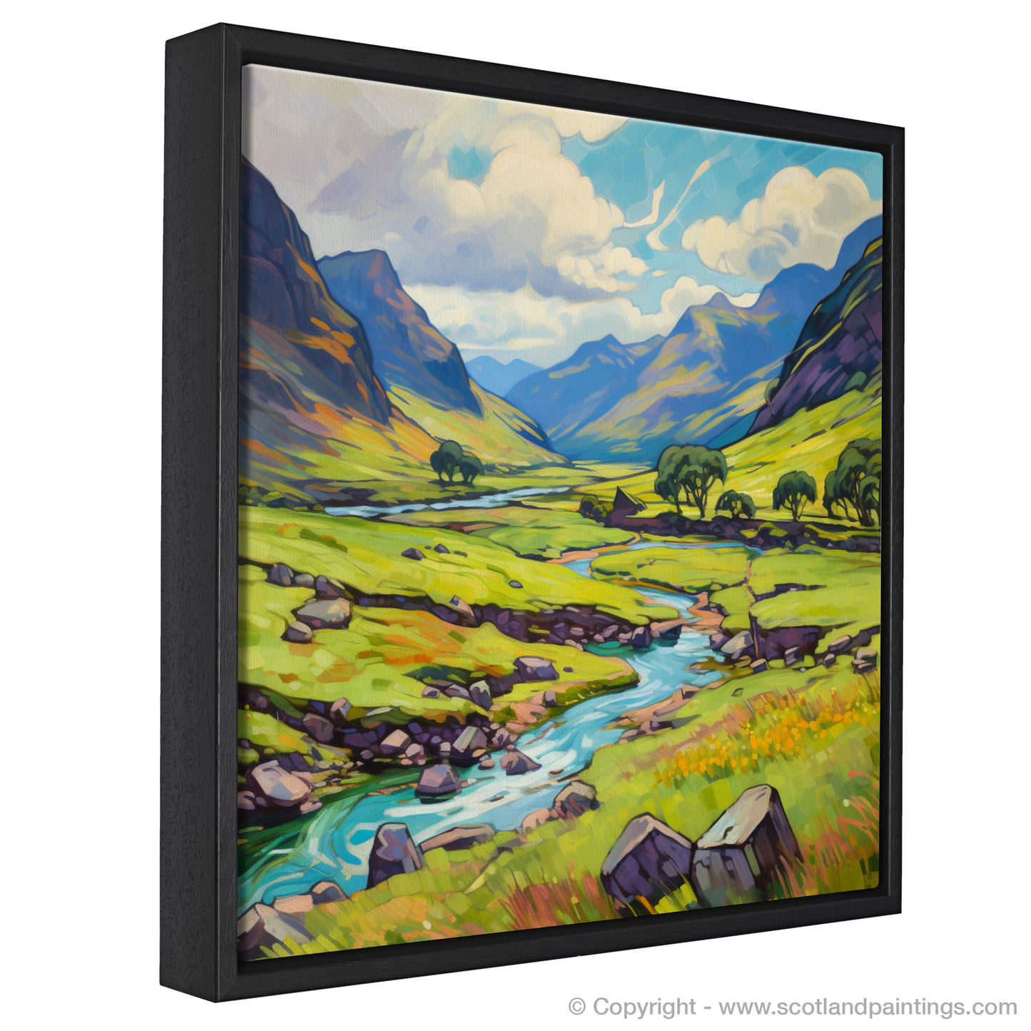 Painting and Art Print of Glen Shiel, Highlands in summer entitled "Summer Serenade in Glen Shiel Highlands".