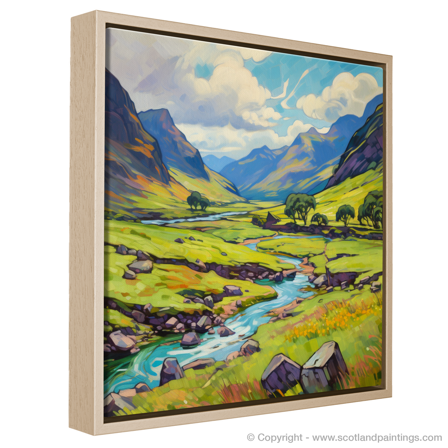 Painting and Art Print of Glen Shiel, Highlands in summer entitled "Summer Serenade in Glen Shiel Highlands".