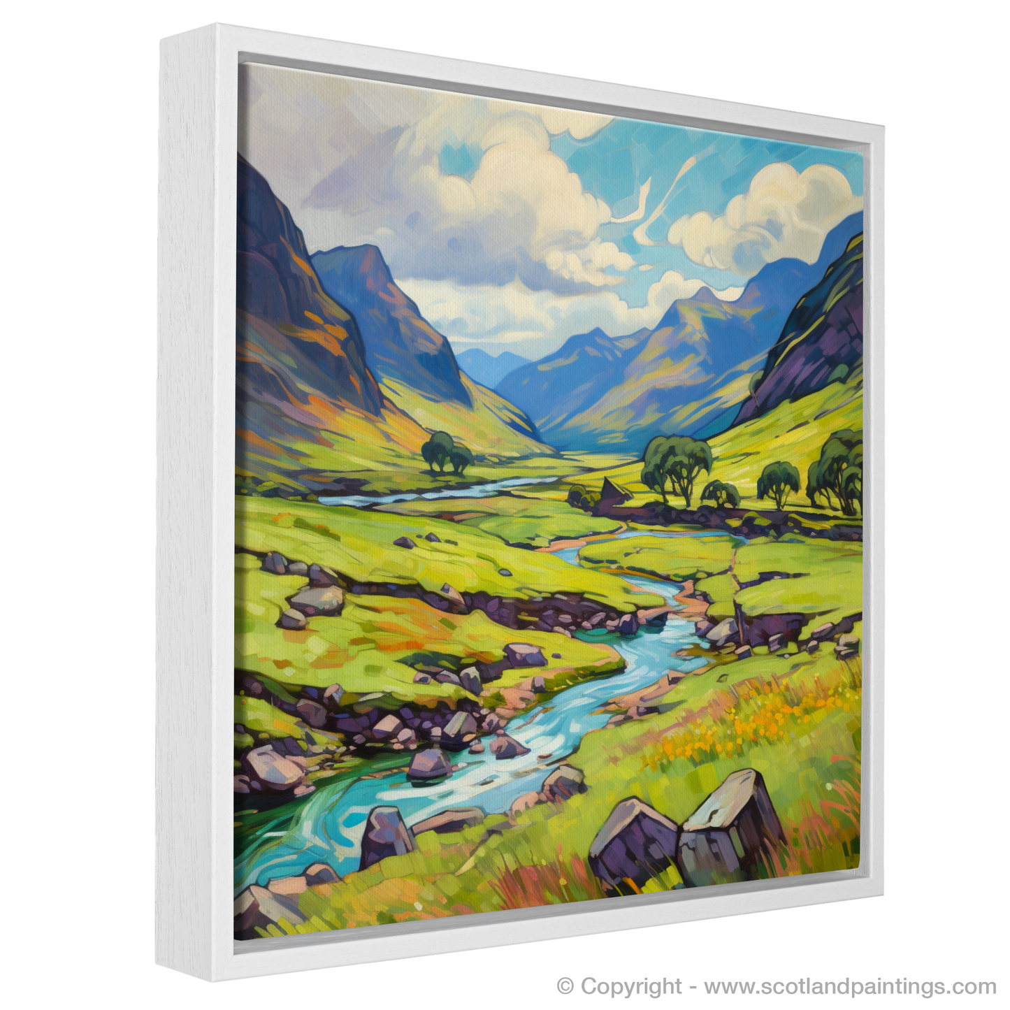 Painting and Art Print of Glen Shiel, Highlands in summer entitled "Summer Serenade in Glen Shiel Highlands".