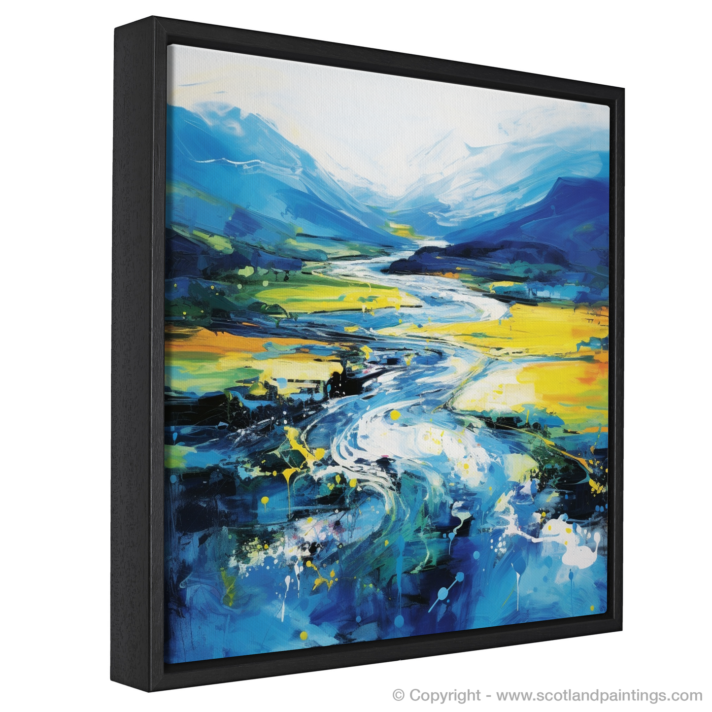 Painting and Art Print of River Orchy, Argyll and Bute in summer entitled "Summer Currents of River Orchy".