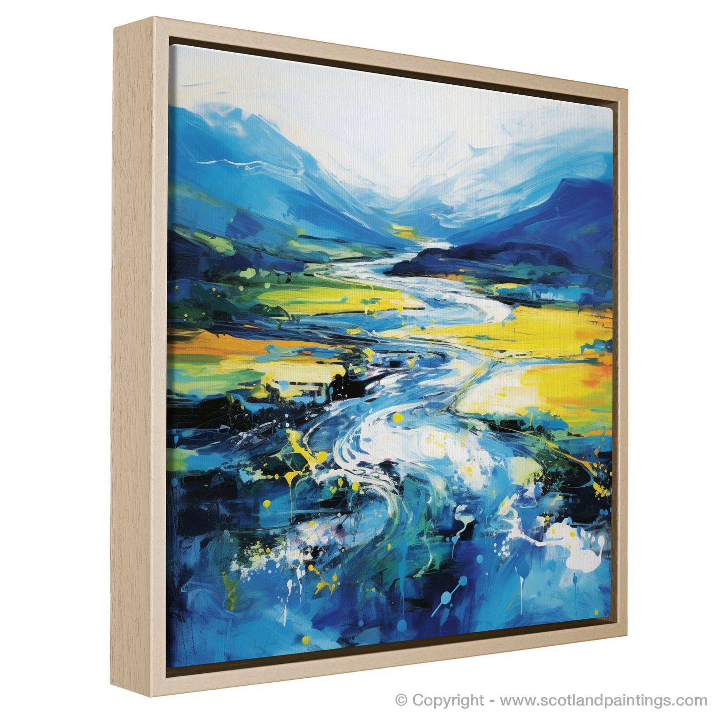 Painting and Art Print of River Orchy, Argyll and Bute in summer entitled "Summer Currents of River Orchy".