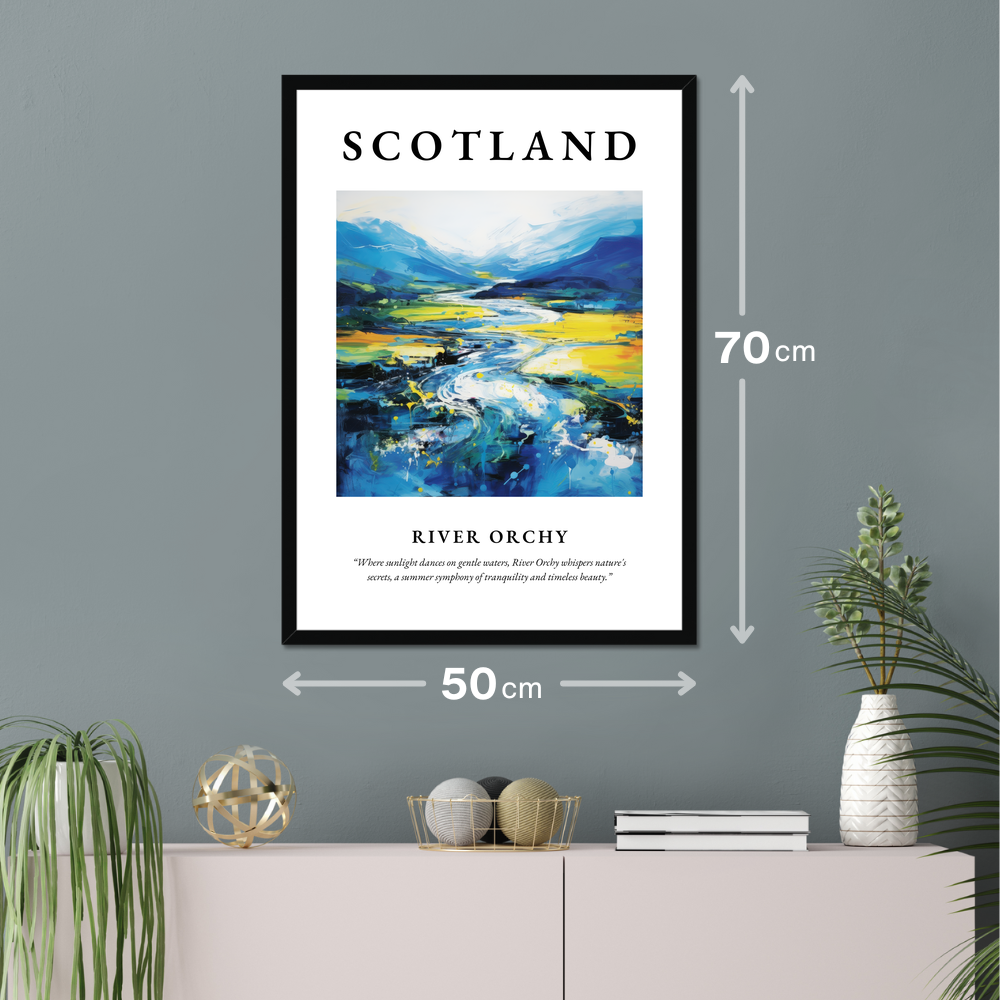 Poster of River Orchy hanging on a wall