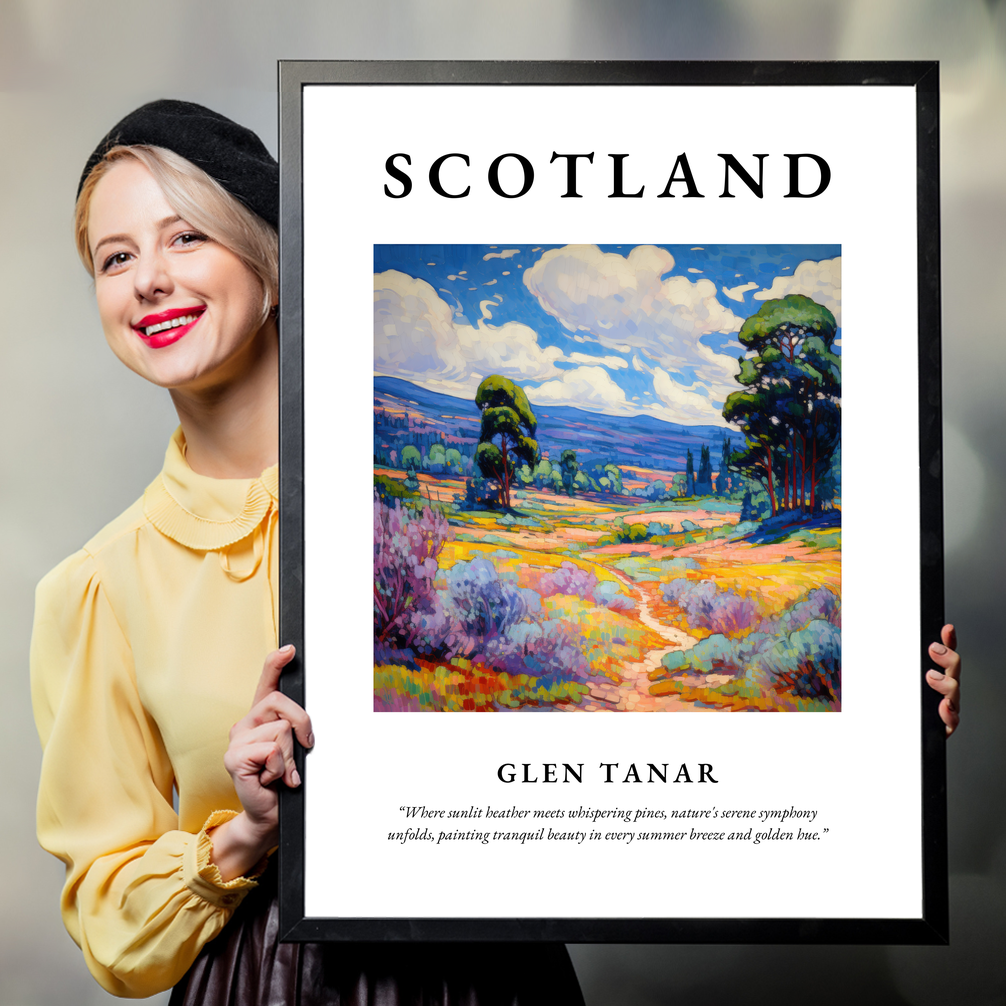 Person holding a poster of Glen Tanar