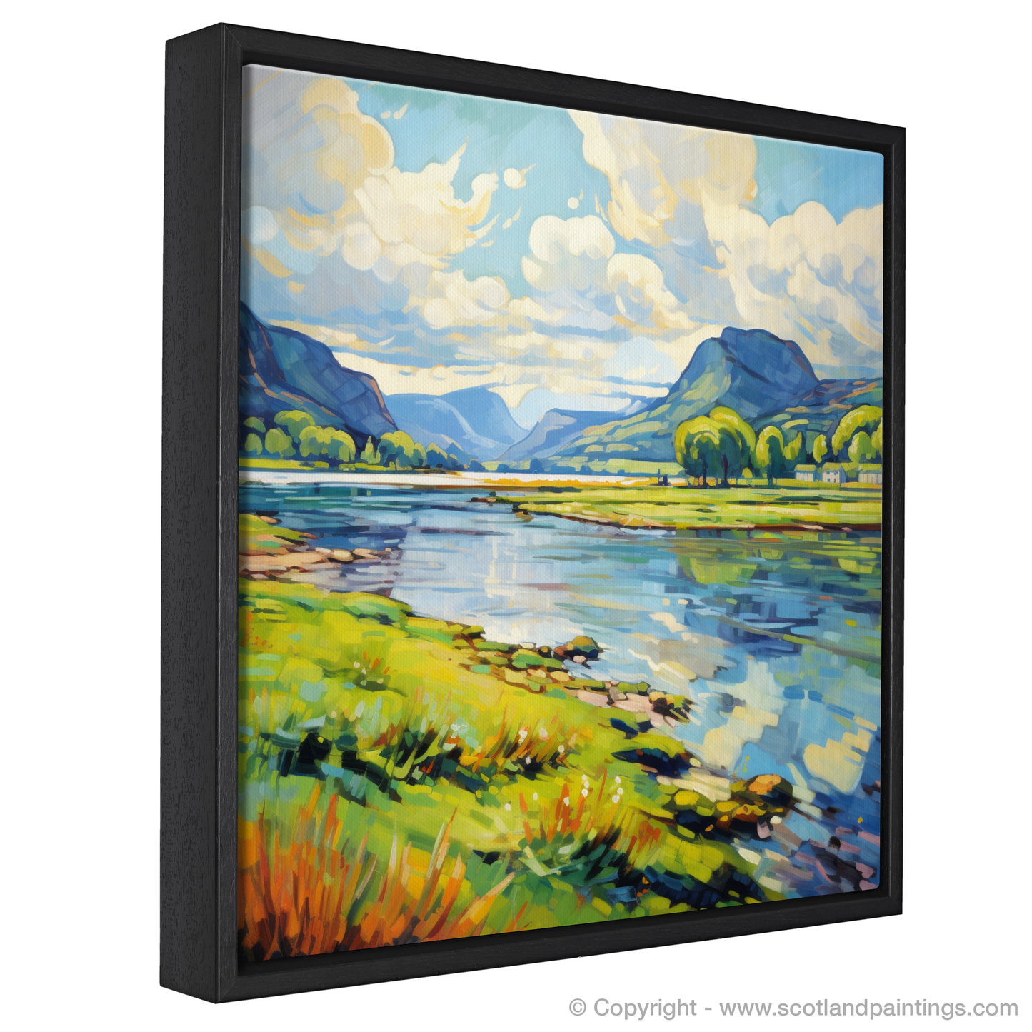 Painting and Art Print of Loch Leven, Perth and Kinross in summer entitled "Summer Serenade at Loch Leven".