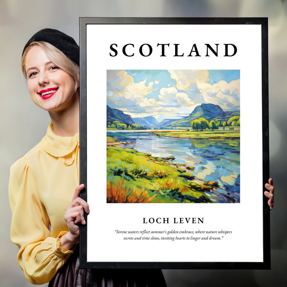 Person holding a poster of Loch Leven