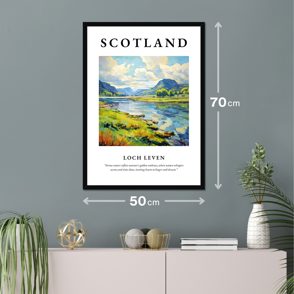 Poster of Loch Leven hanging on a wall