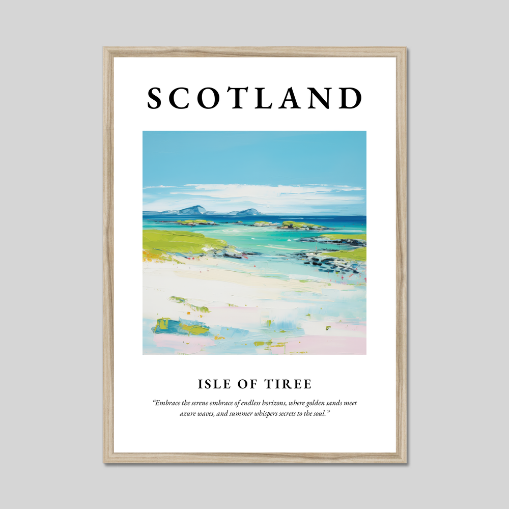 Poster in a natural frame with the word Scotland