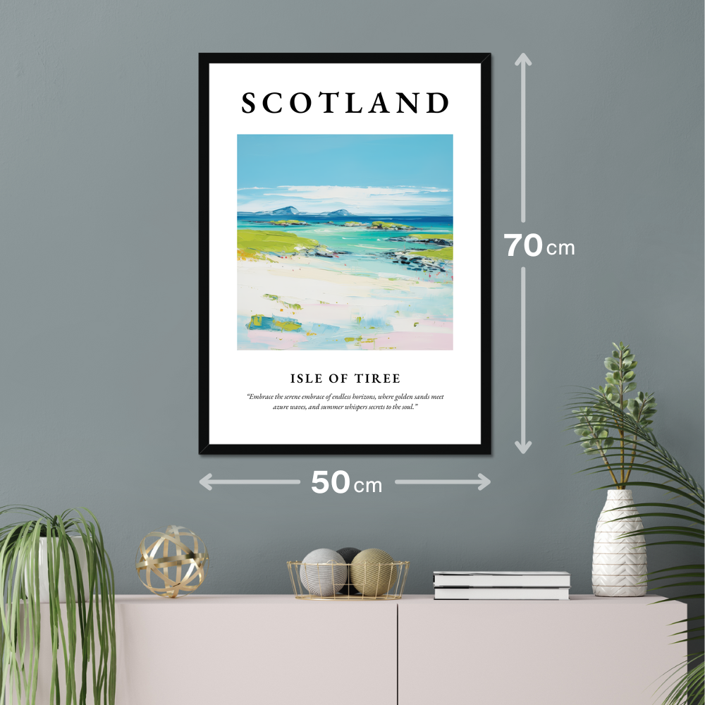 Poster of Isle of Tiree hanging on a wall