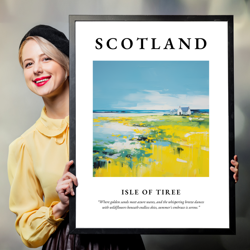 Person holding a poster of Isle of Tiree