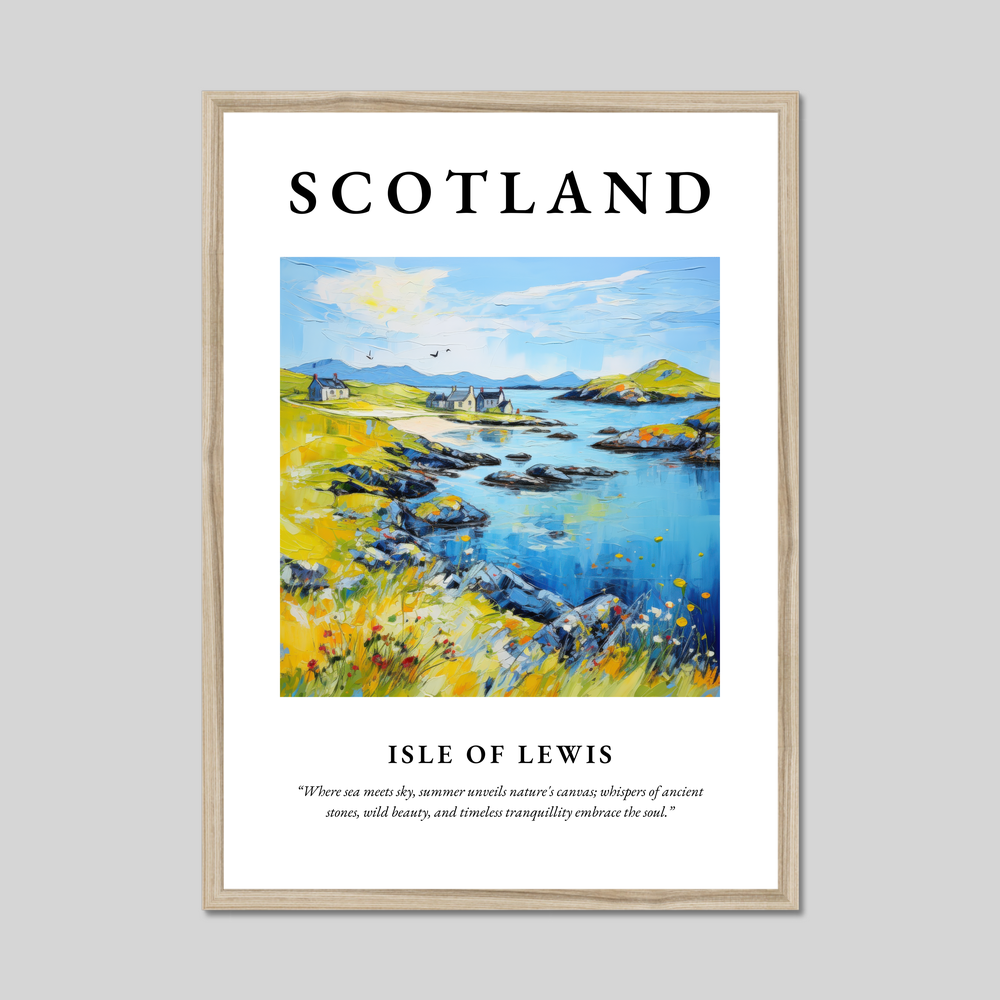 Poster in a natural frame with the word Scotland