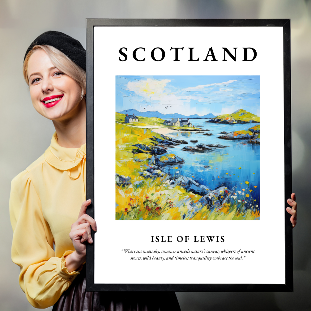 Person holding a poster of Isle of Lewis