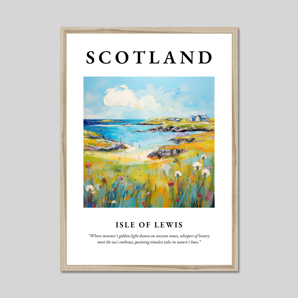 Poster in a natural frame with the word Scotland