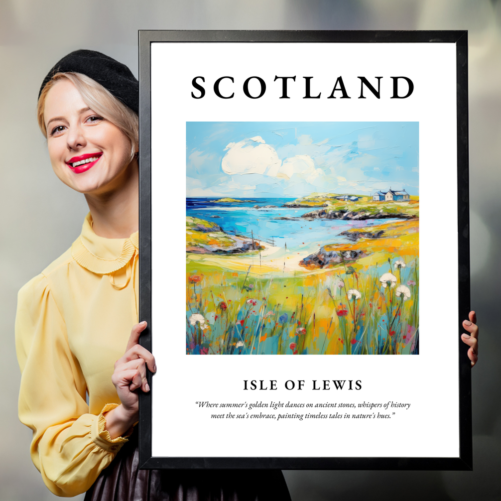 Person holding a poster of Isle of Lewis