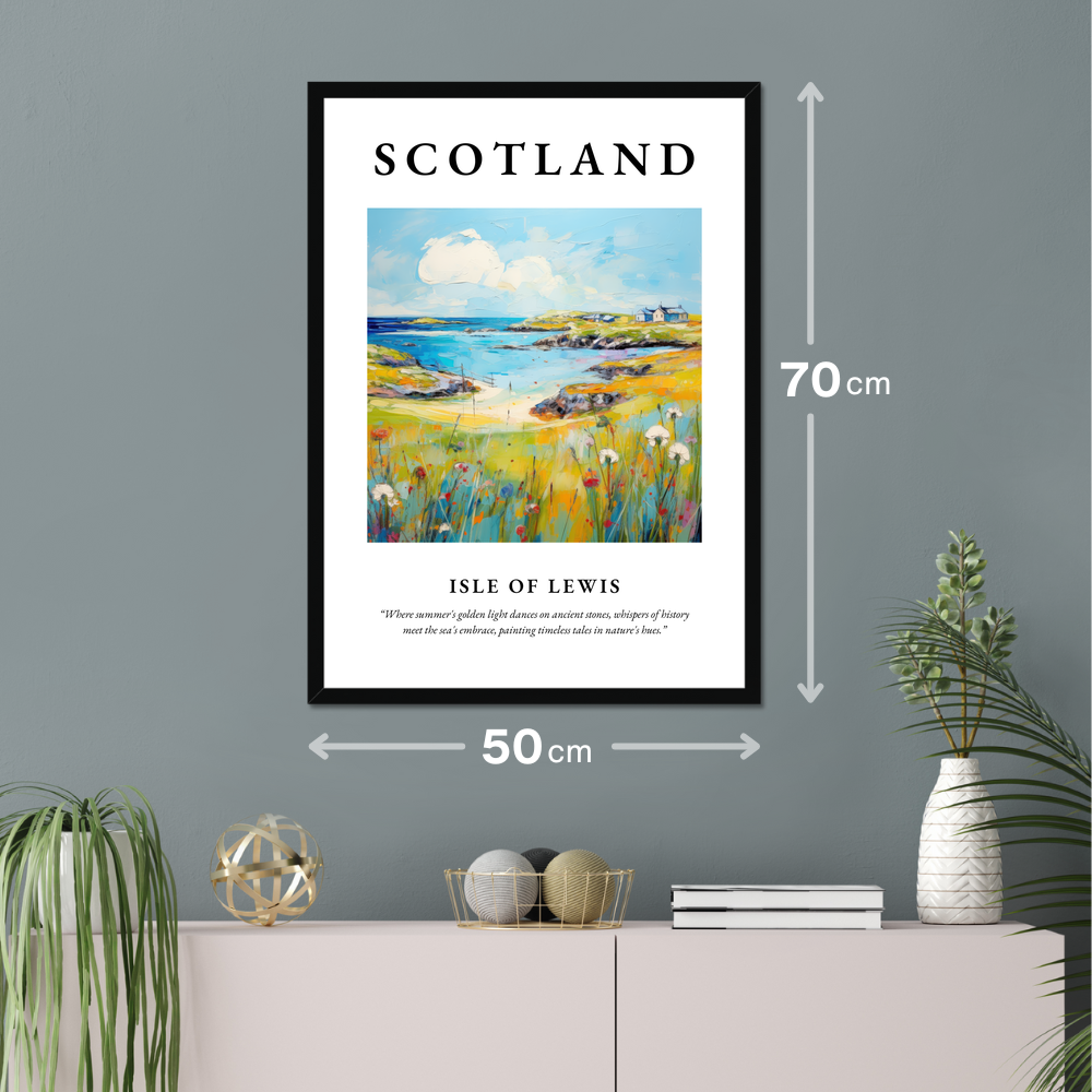 Poster of Isle of Lewis hanging on a wall