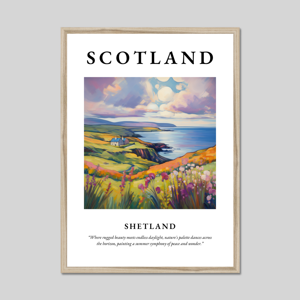 Poster in a natural frame with the word Scotland