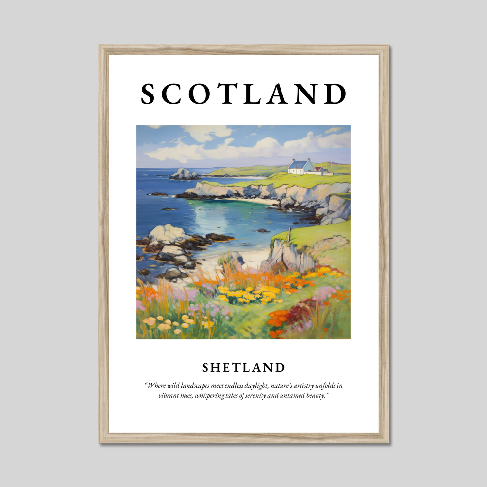 Poster in a natural frame with the word Scotland