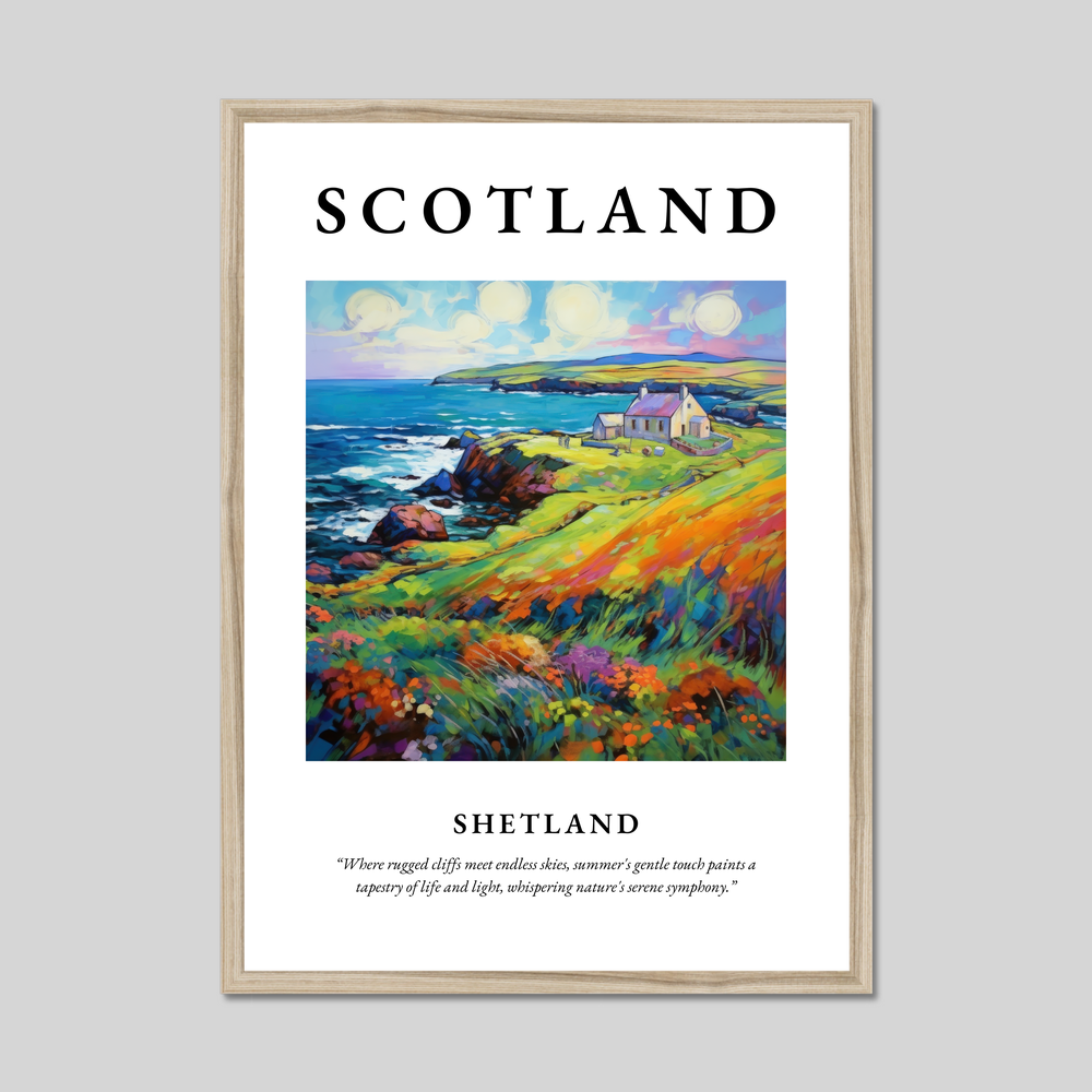 Poster in a natural frame with the word Scotland