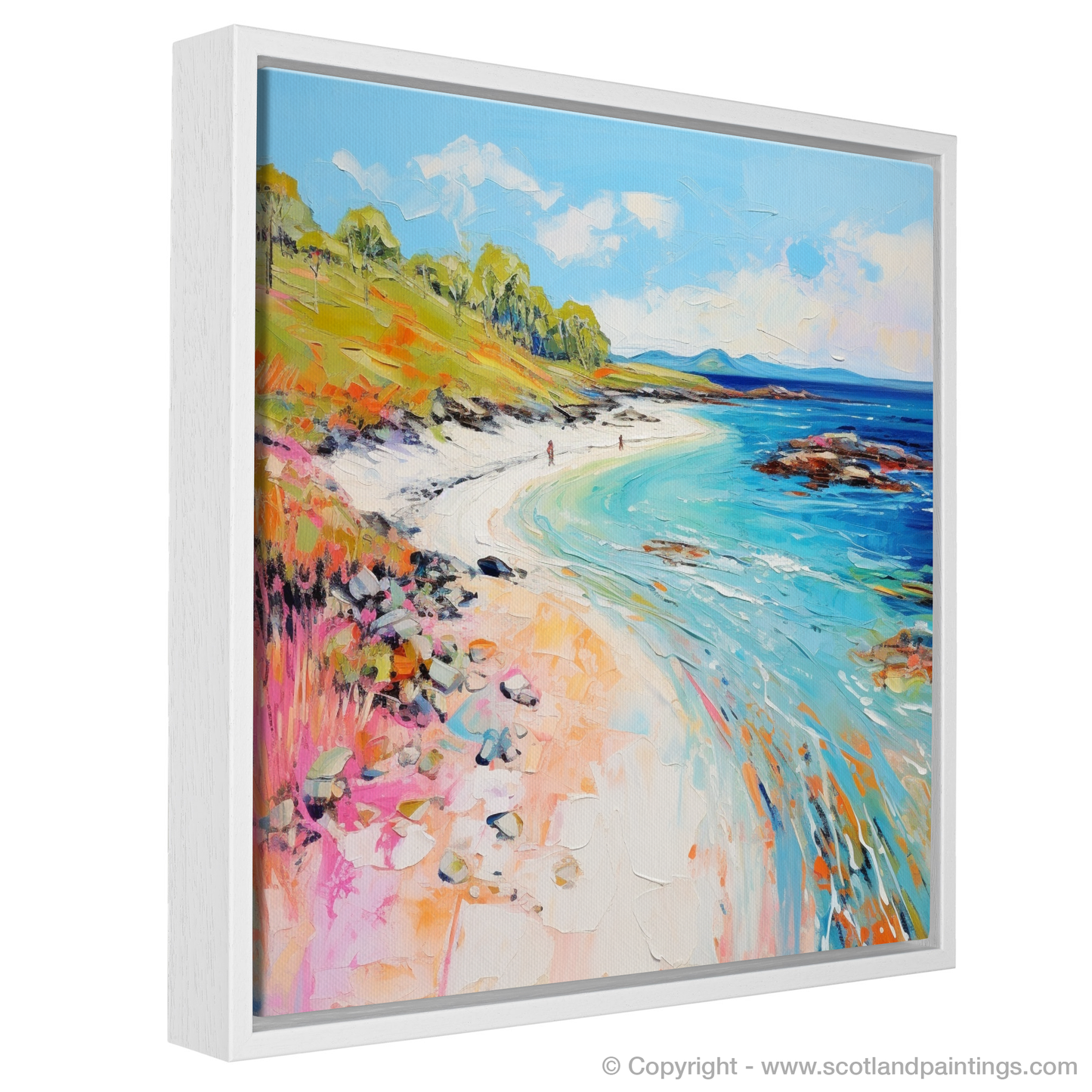 Painting and Art Print of Coral Beach, Isle of Skye in summer entitled "Summer Serenity at Coral Beach".