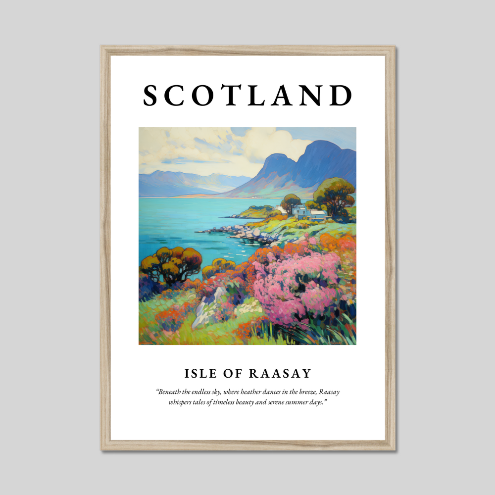 Poster in a natural frame with the word Scotland