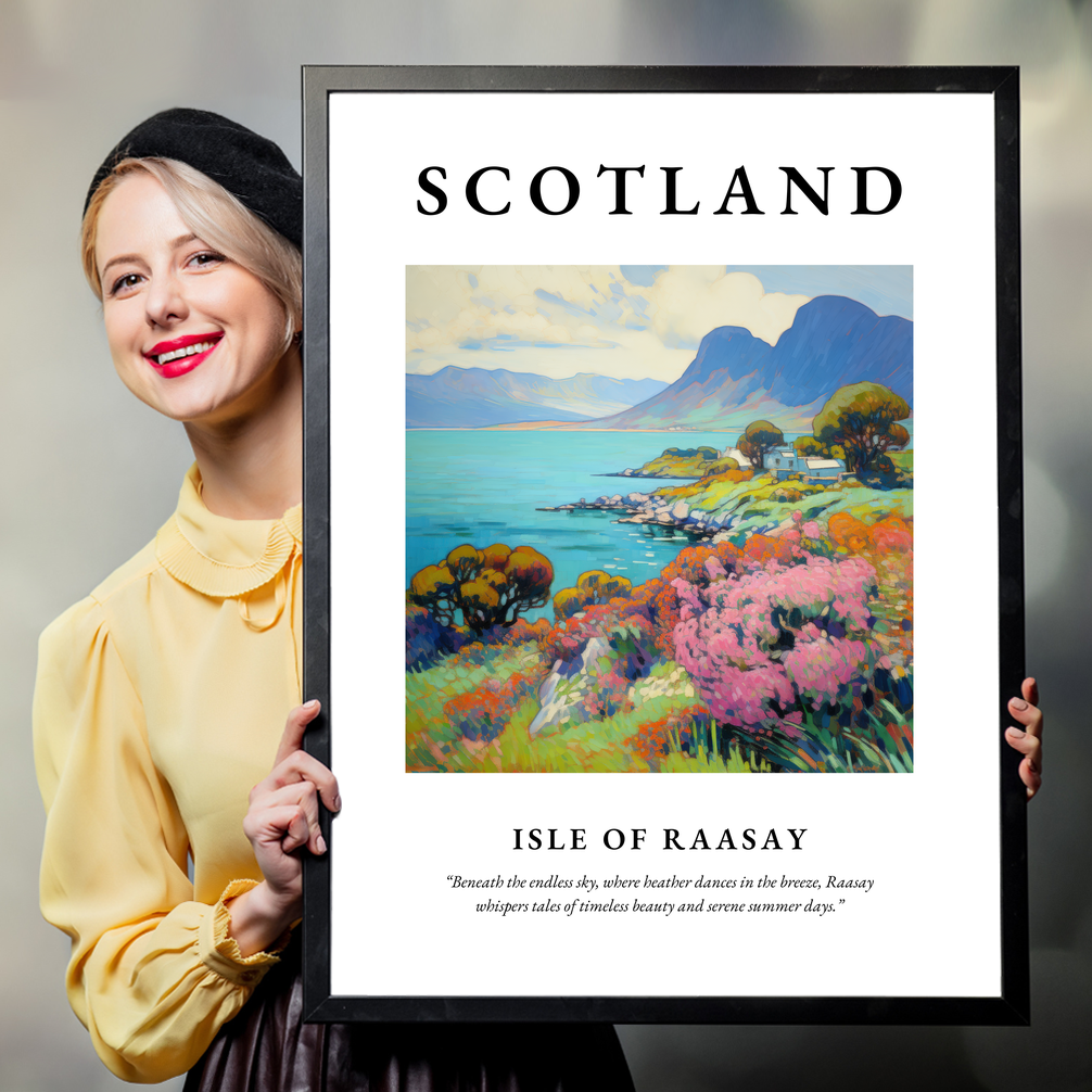 Person holding a poster of Isle of Raasay