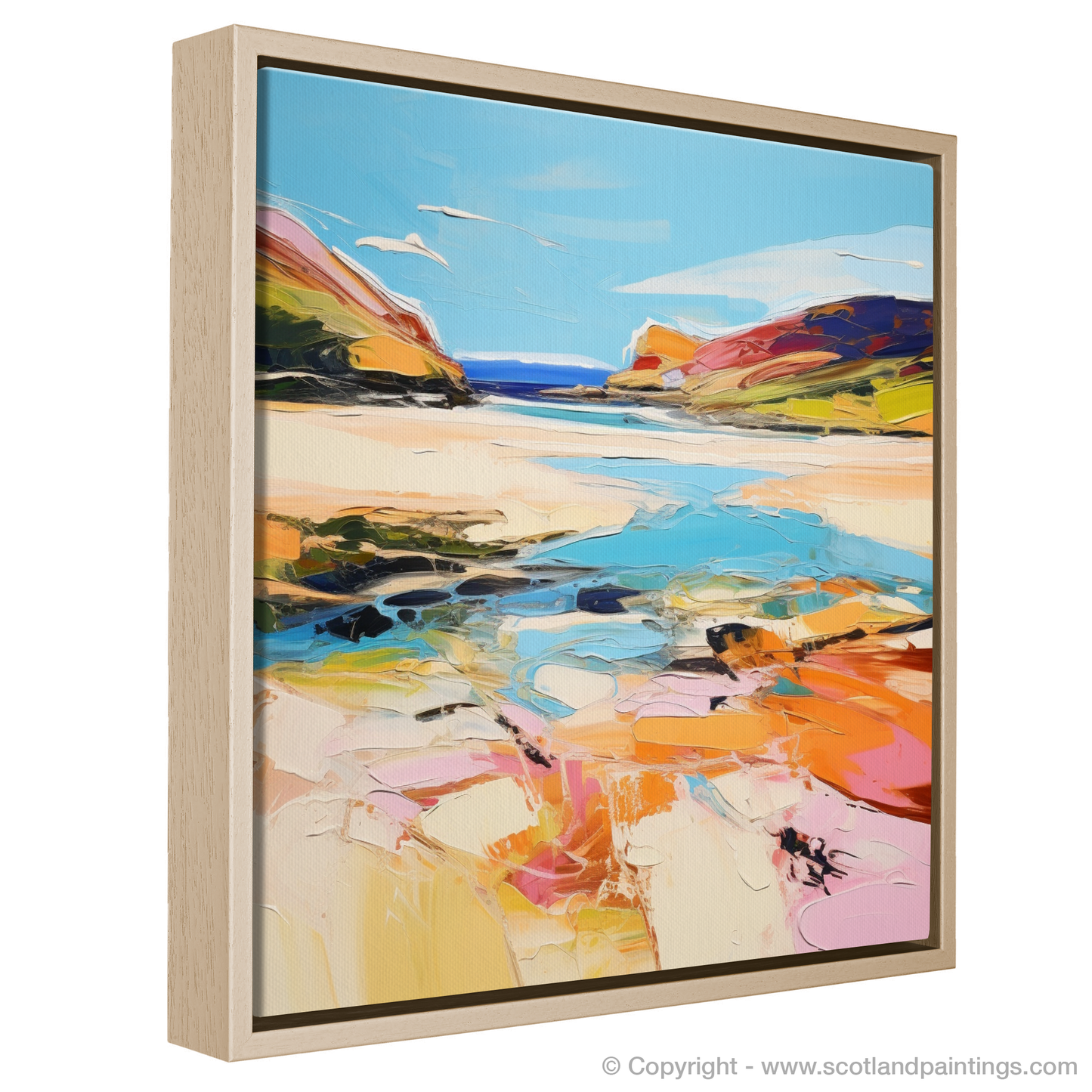Painting and Art Print of Sandwood Bay, Sutherland in summer entitled "Scottish Summer Abstract: Sandwood Bay Sutherland".