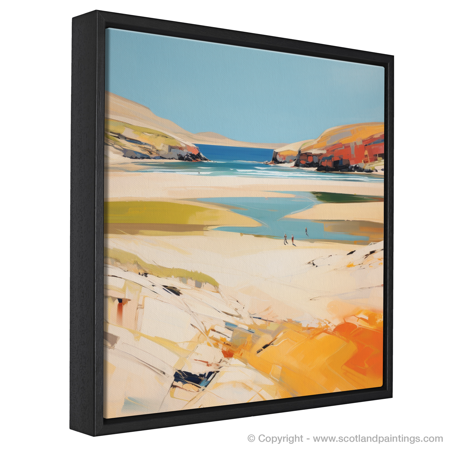 Painting and Art Print of Sandwood Bay, Sutherland in summer entitled "Ethereal Sands of Sandwood Bay".