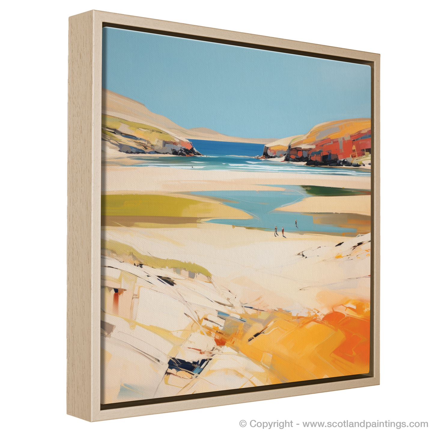 Painting and Art Print of Sandwood Bay, Sutherland in summer entitled "Ethereal Sands of Sandwood Bay".