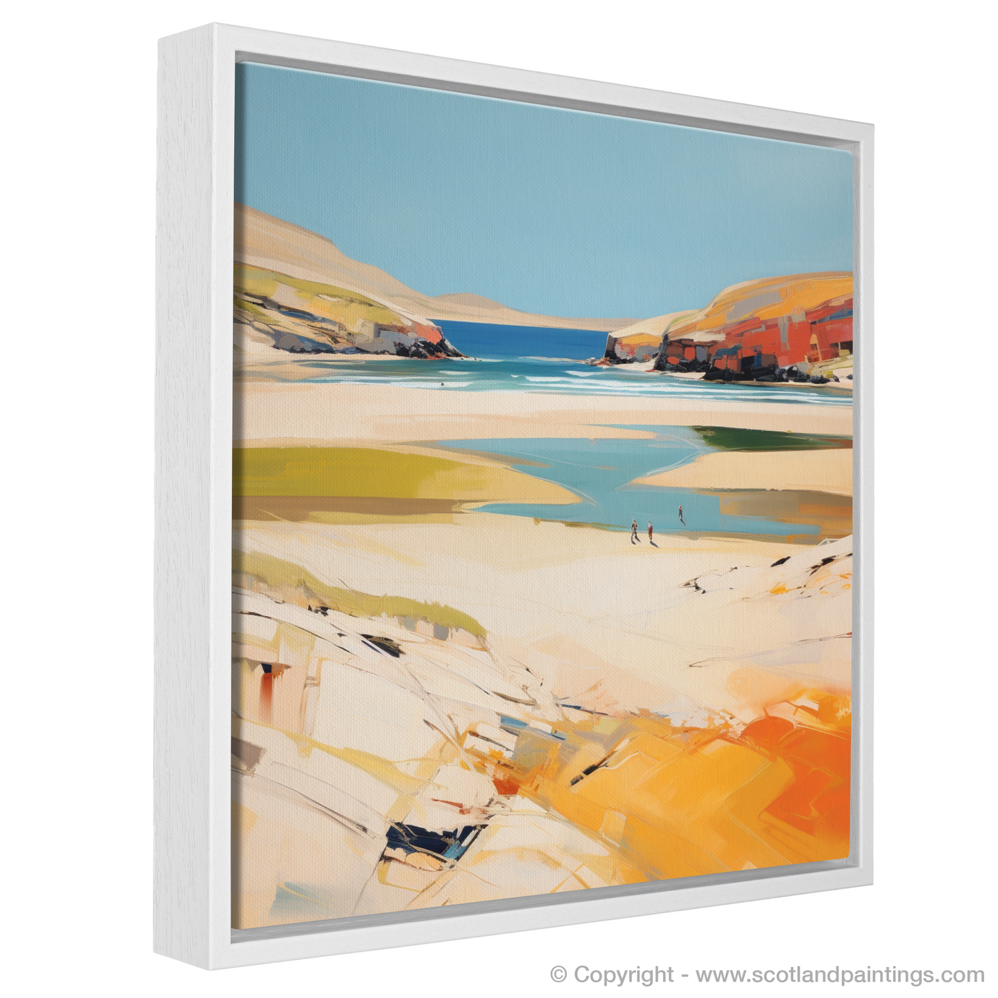 Painting and Art Print of Sandwood Bay, Sutherland in summer entitled "Ethereal Sands of Sandwood Bay".