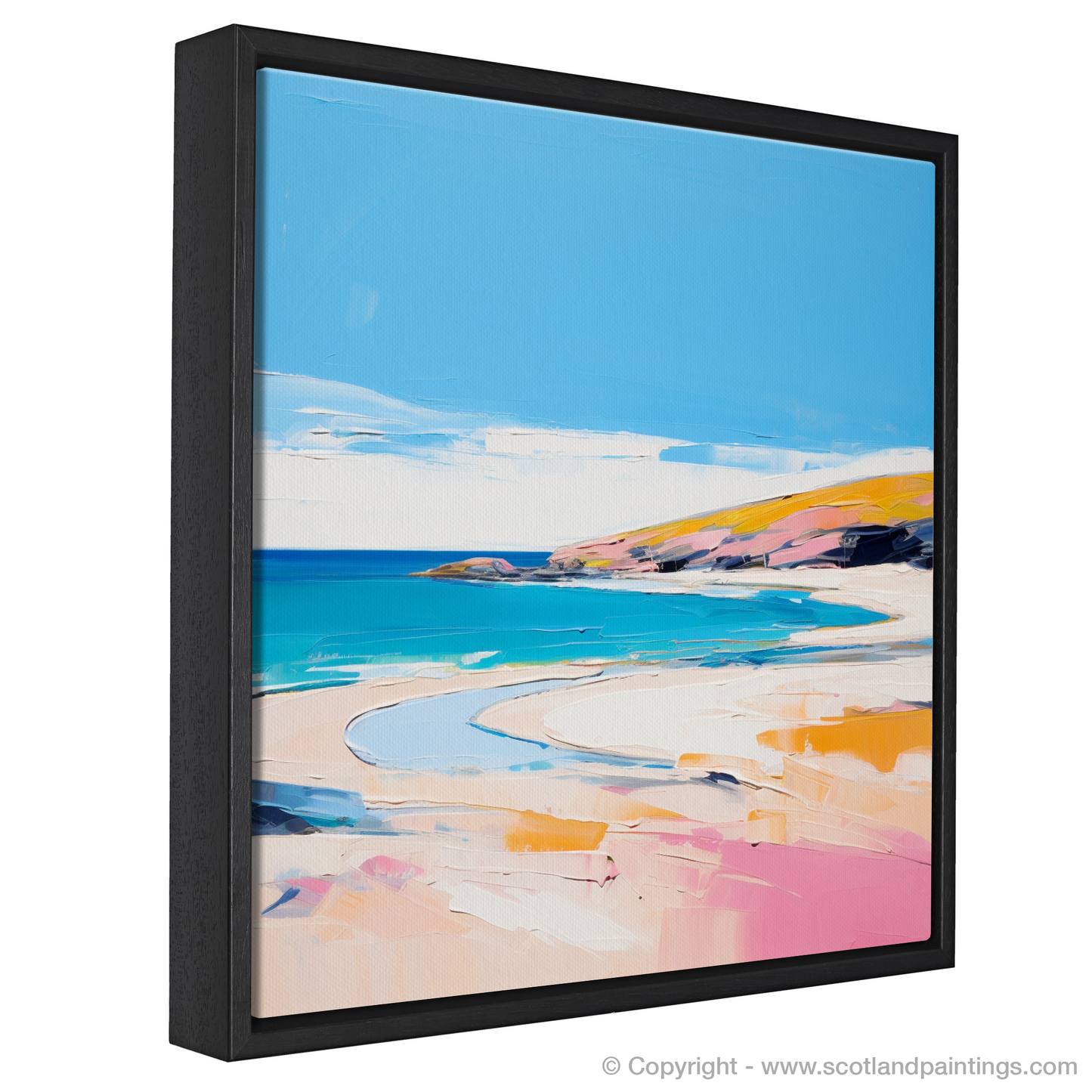 Painting and Art Print of Sandwood Bay, Sutherland in summer entitled "Abstract Essence of Sandwood Bay in Summer".