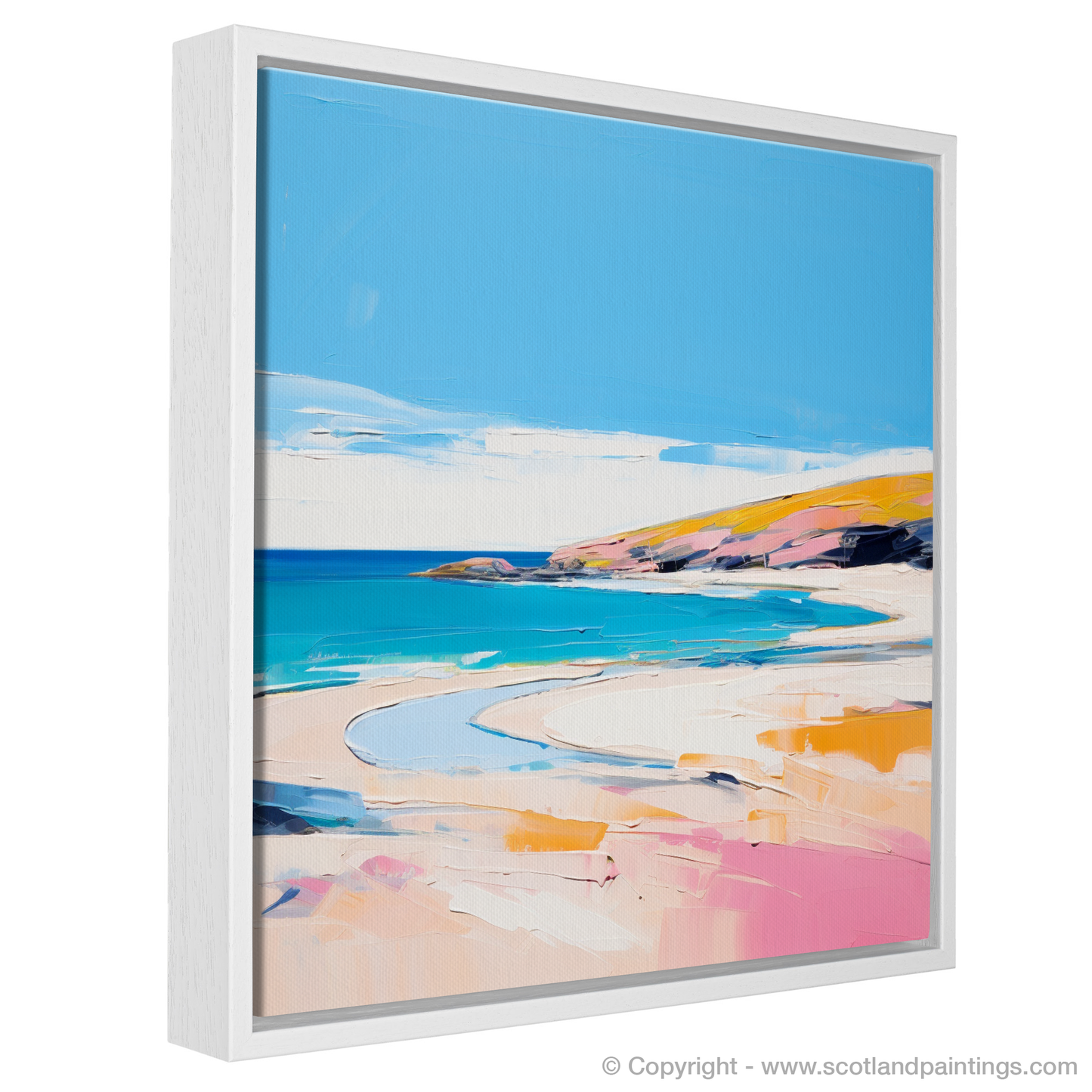 Painting and Art Print of Sandwood Bay, Sutherland in summer entitled "Abstract Essence of Sandwood Bay in Summer".