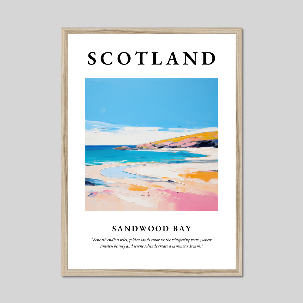 Poster in a natural frame with the word Scotland