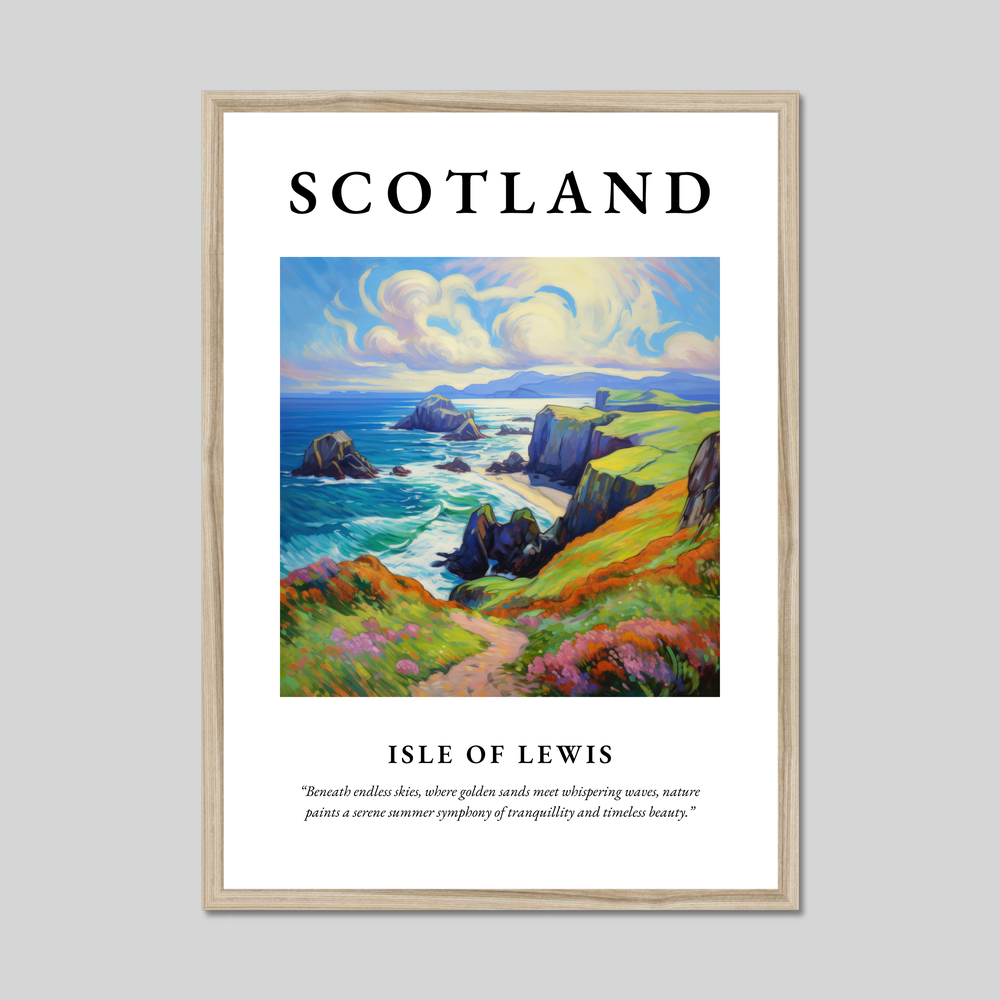 Poster in a natural frame with the word Scotland