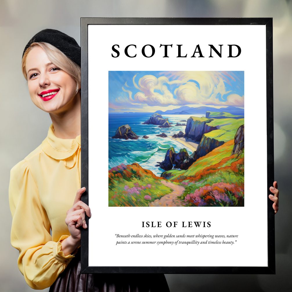 Person holding a poster of Isle of Lewis