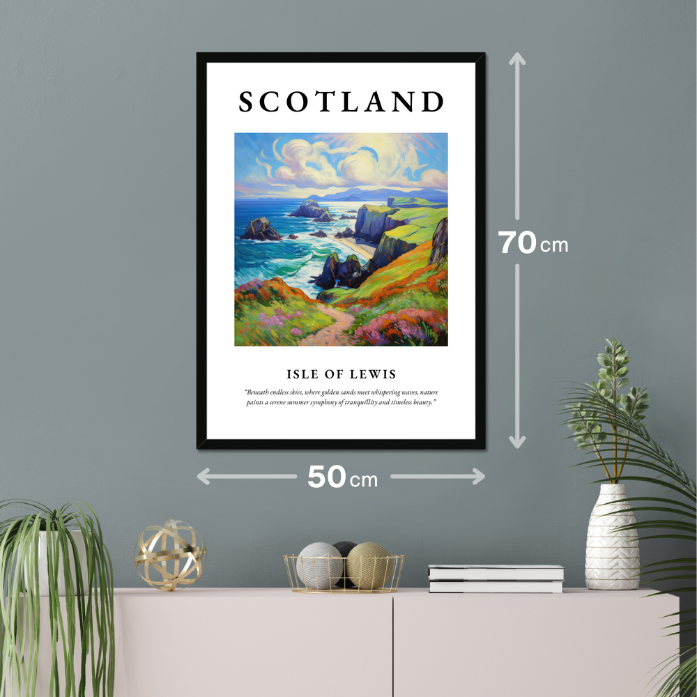 Poster of Isle of Lewis hanging on a wall