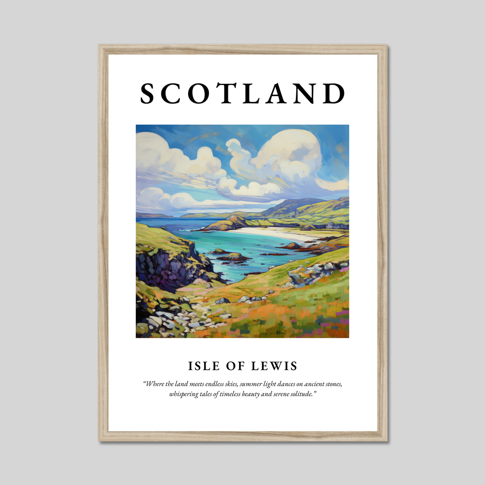 Poster in a natural frame with the word Scotland