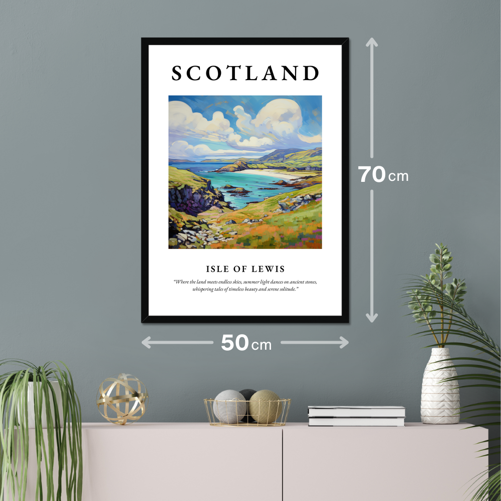 Poster of Isle of Lewis hanging on a wall