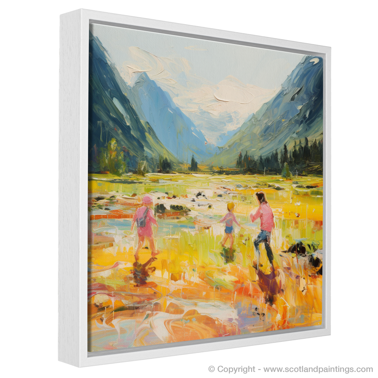 Painting and Art Print of Children playing in Glencoe during summer entitled "Summer Frolic in Glencoe Valley".