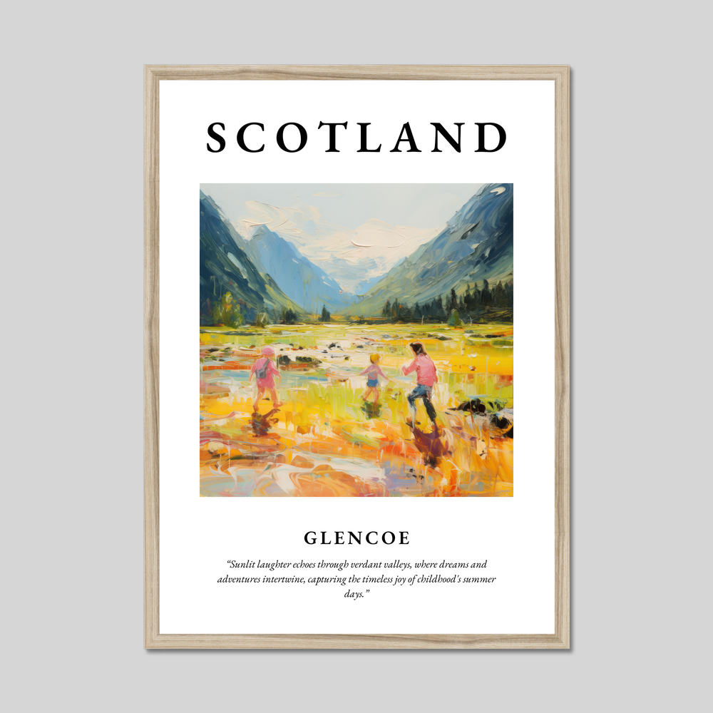 Poster in a natural frame with the word Scotland