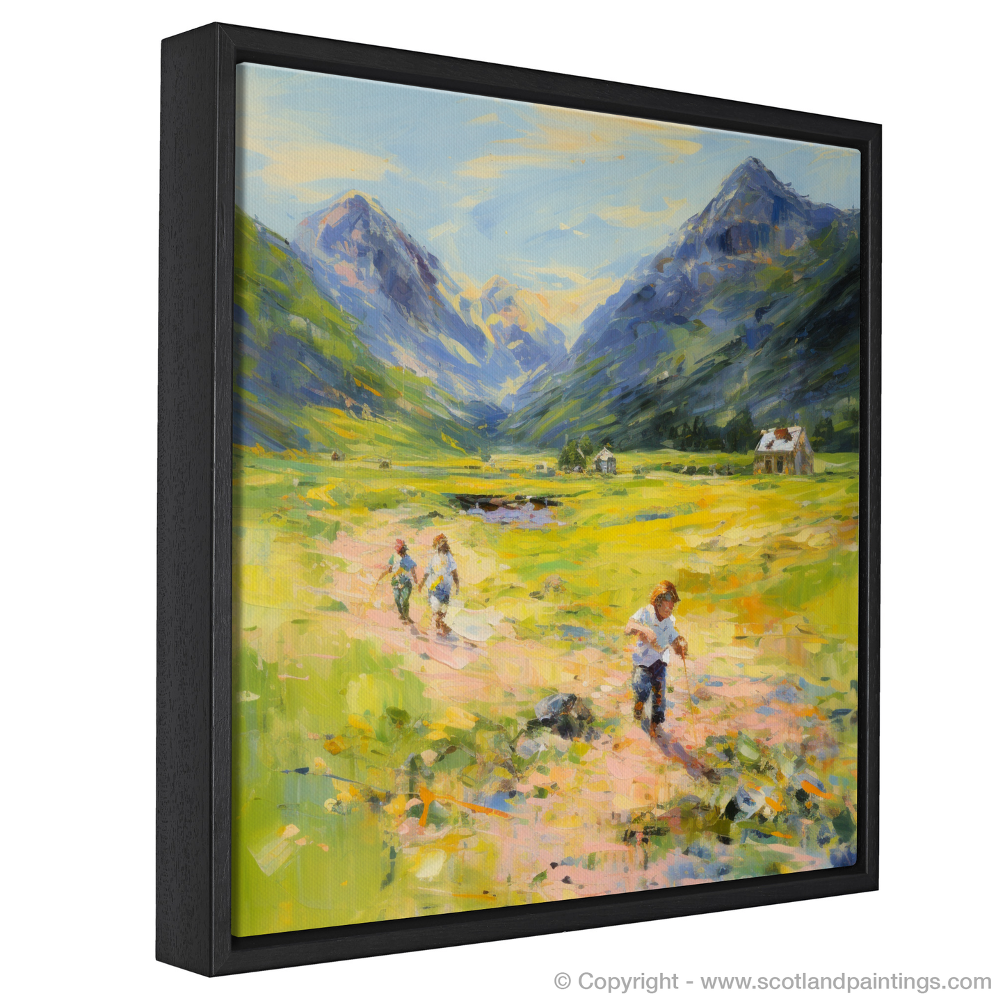 Painting and Art Print of Children playing in Glencoe during summer entitled "Children of Glencoe: A Summer's Tale".