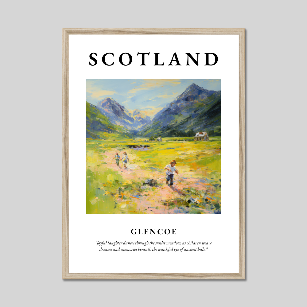 Poster in a natural frame with the word Scotland