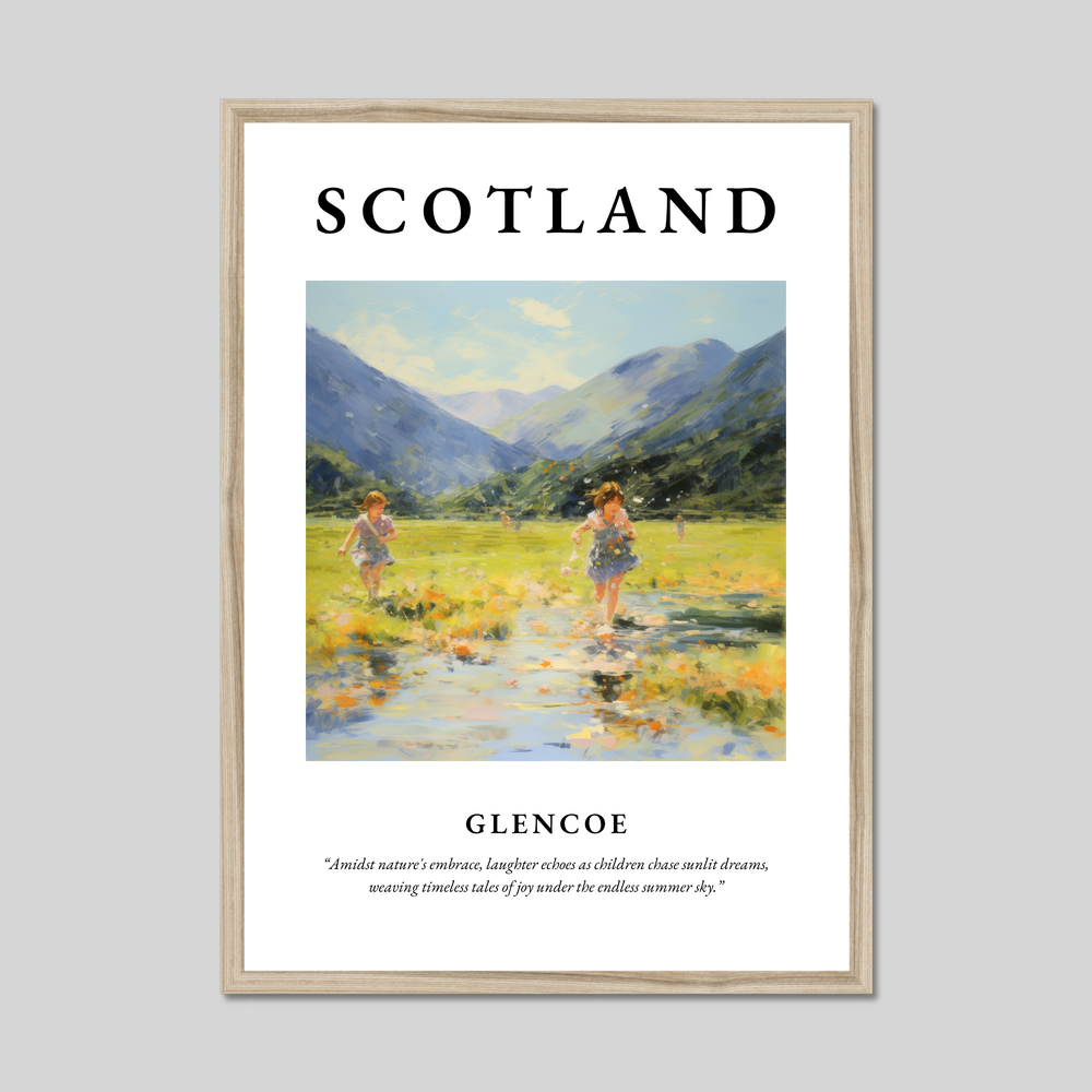 Poster in a natural frame with the word Scotland