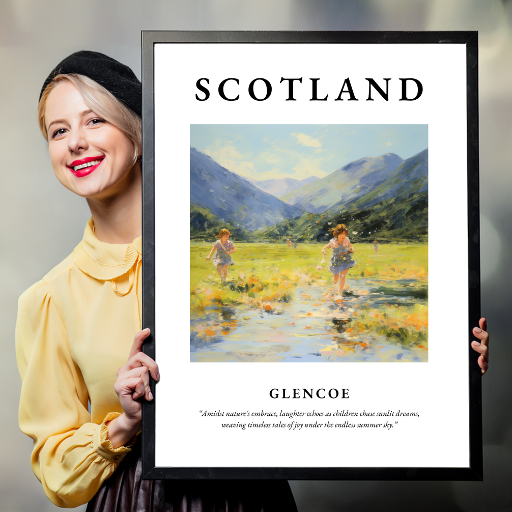 Person holding a poster of Glencoe