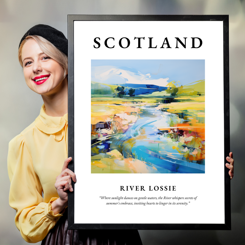 Person holding a poster of River Lossie