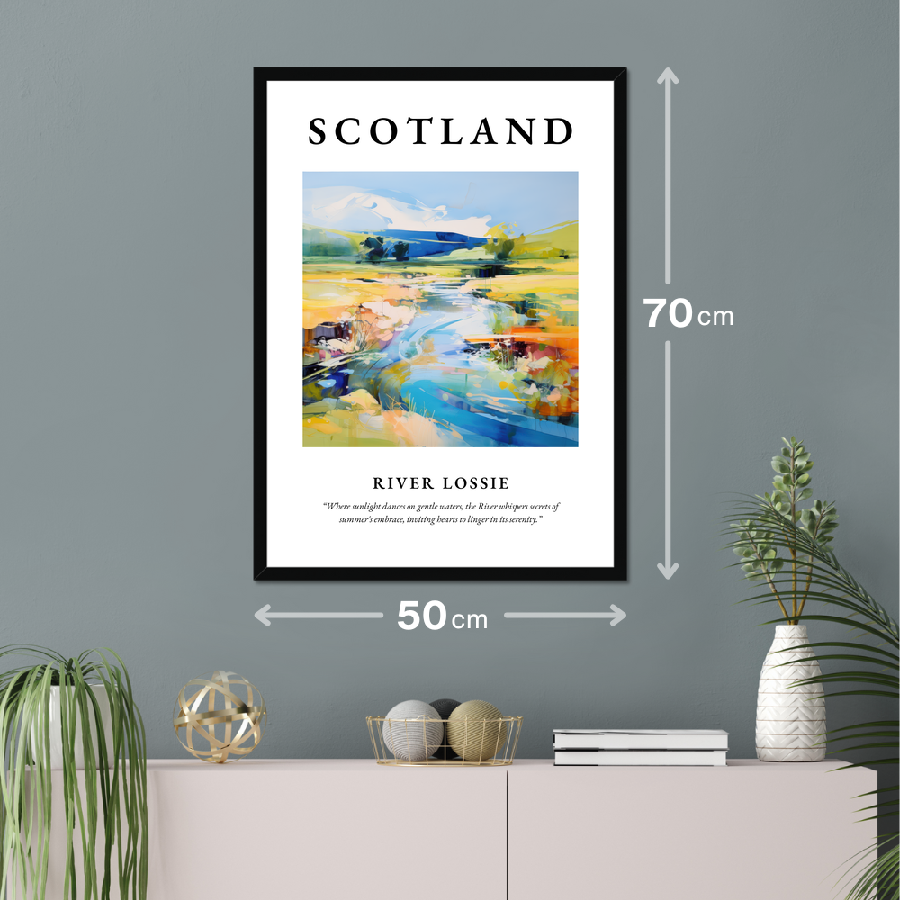 Poster of River Lossie hanging on a wall