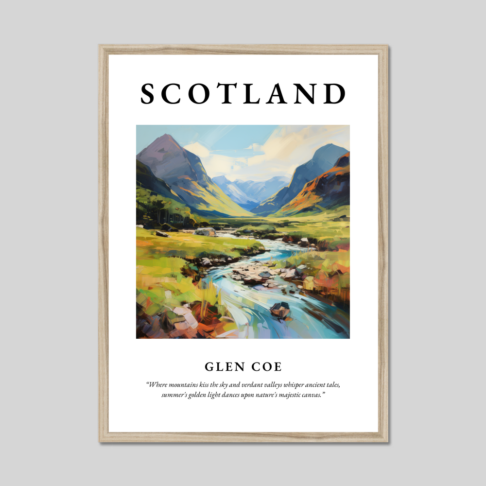 Poster in a natural frame with the word Scotland