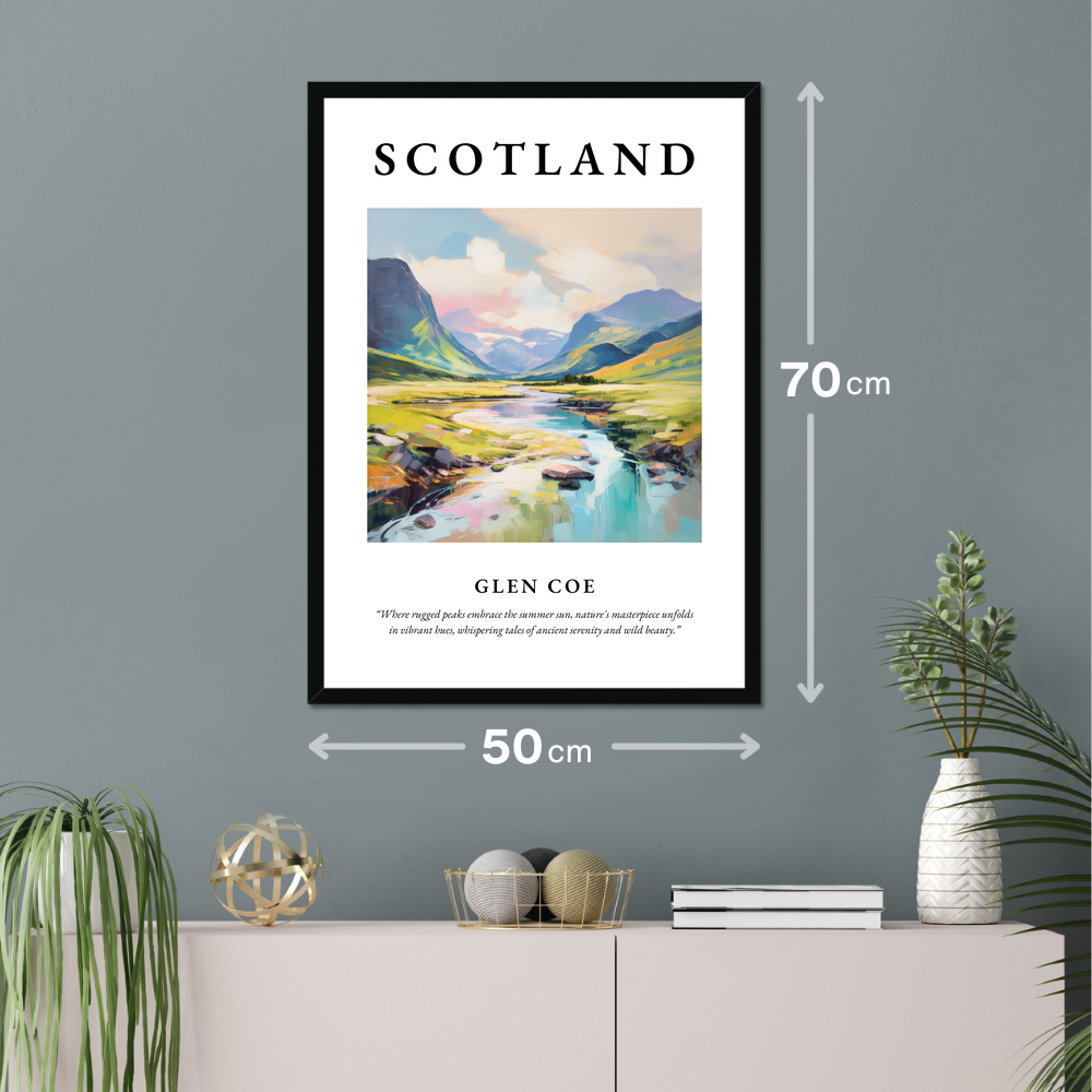 Poster of Glen Coe hanging on a wall