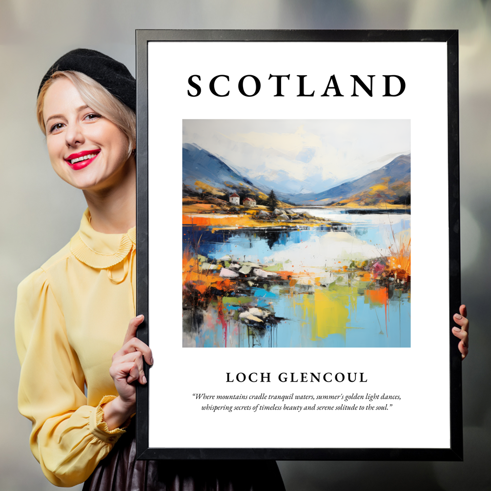 Person holding a poster of Loch Glencoul