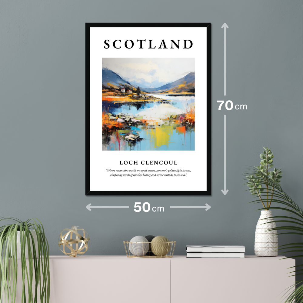 Poster of Loch Glencoul hanging on a wall