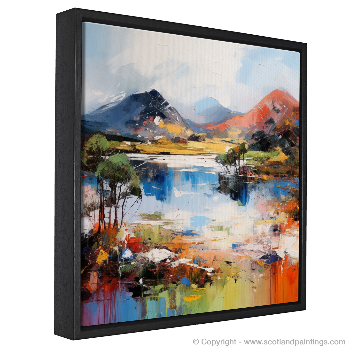 Painting and Art Print of Loch Glencoul, Sutherland in summer entitled "Summer Blaze at Loch Glencoul".